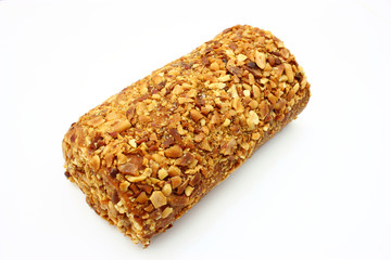 Fresh swiss roll with poppy on white