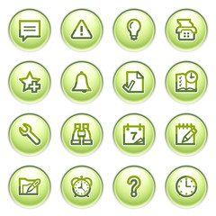 Organizer web icons on gray buttons.