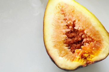 Fig fruit cut in half