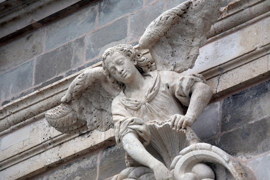 Statue of the angel, church of Saint Ignatius in Dubrovnik