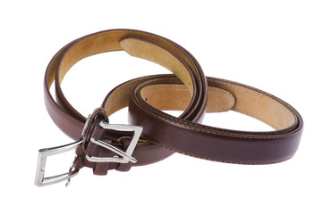 leather belt on white background