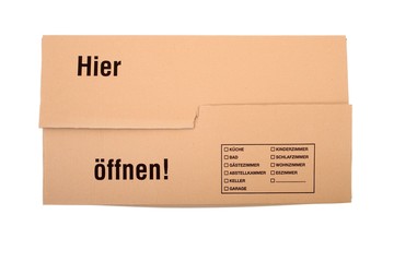 Umzugskarton von oben (isoliert)