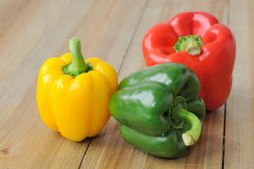 Three bell peppers