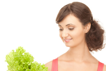 woman with lettuce