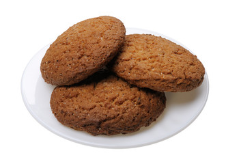 Cookies on a plate, isolated
