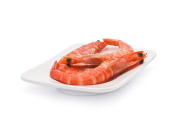 Shrimp on white background