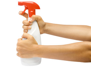 spray in hand