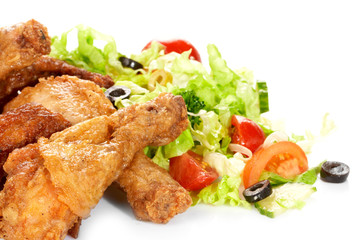 Chicken legs with fresh vegetables