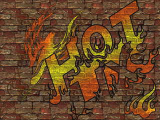 Fototapeta premium Wall painted with graffiti