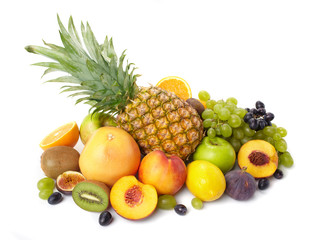 Fruit on a white background