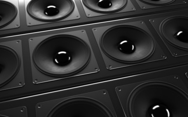 A powerful audio system. Array of speakers