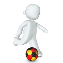 3d-mädchen mit fußball