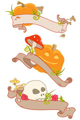 Halloween banners with ribbons