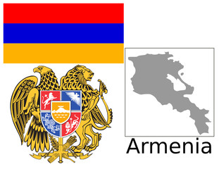 Armenia flag national emblem map