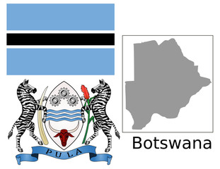 Botswana flag national emblem map