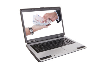 two hands holding money