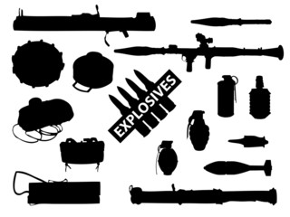 weapon collection, explosives