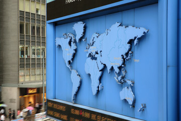 world map on street