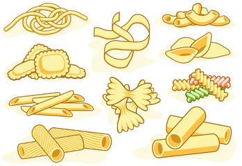 Pasta shape icons