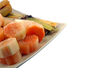 Sliced sugarcane