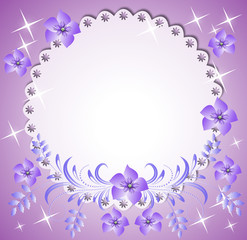 Napkin with lacy edges with flowers