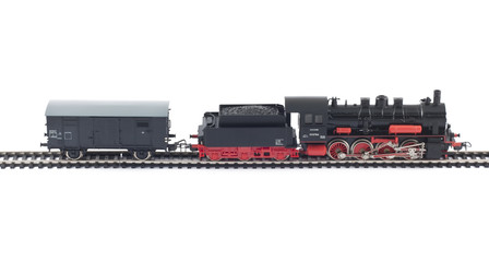Toy Steam Train and freight car