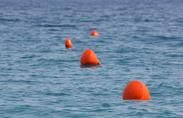Red beacons in water