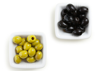 green and black olives