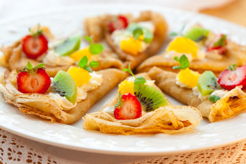 Crepes with fruits