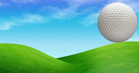 Golf Ball on the Green Grass