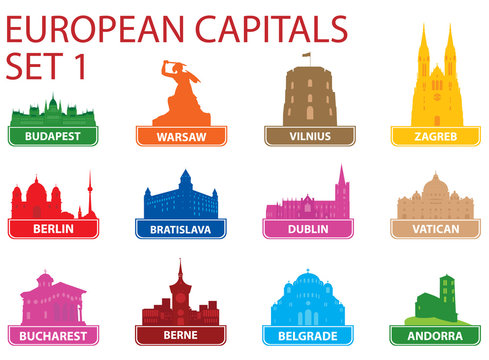Fototapeta European capital symbols