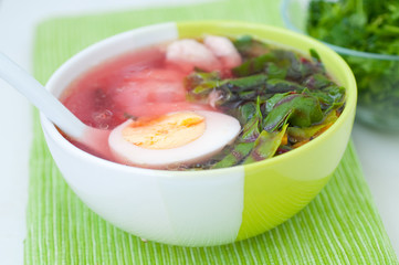 Green soup with sorrel