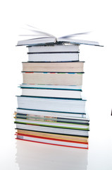 Pile of books. Isolation on the white
