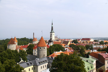 Old Tallinn panorama with Baltic sea