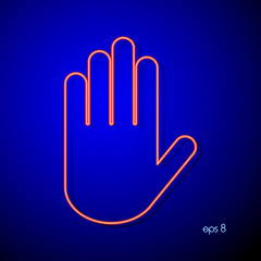 Proactive gesture of the hand. Vector illustration.