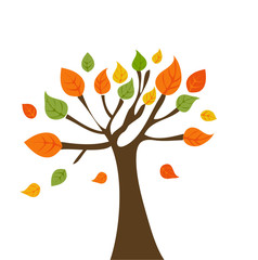 vector autumn background with tree