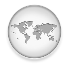 White Button / Icon "World Map"
