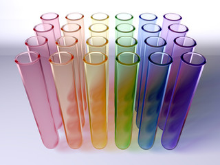 Multi colour test tubes