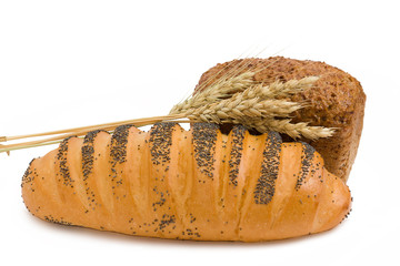 bread cloth with wheat on white