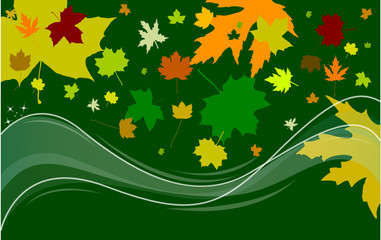 background with spring leaves illustration