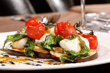 grilled vegetables with mozzarella