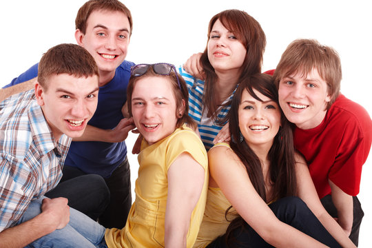 Group of happy young people.
