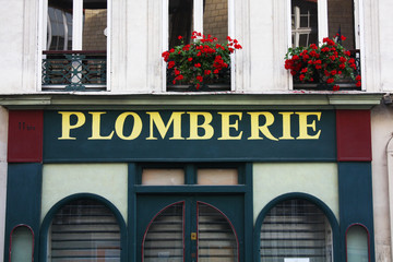 façade de magasin, plomberie, paris