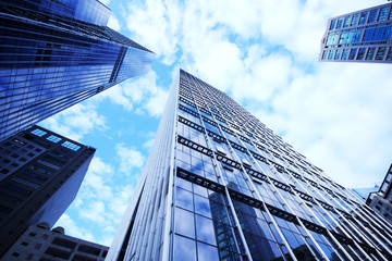 Obraz na płótnie Canvas modern glass silhouettes of skyscrapers