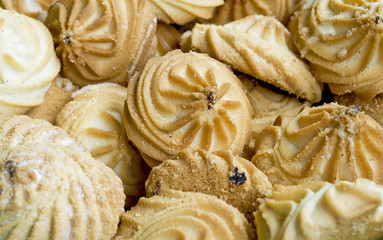 Delicious cookies close-up background
