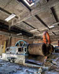 Large Equipment in an Abandoned Industrial Building