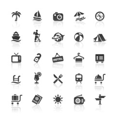 Black Web Icons - Summer and Vacation