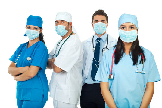 Healthcare workers with protective  mask