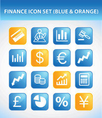Finance Icon Set (Blue & Orange)