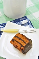 Cake on white plate